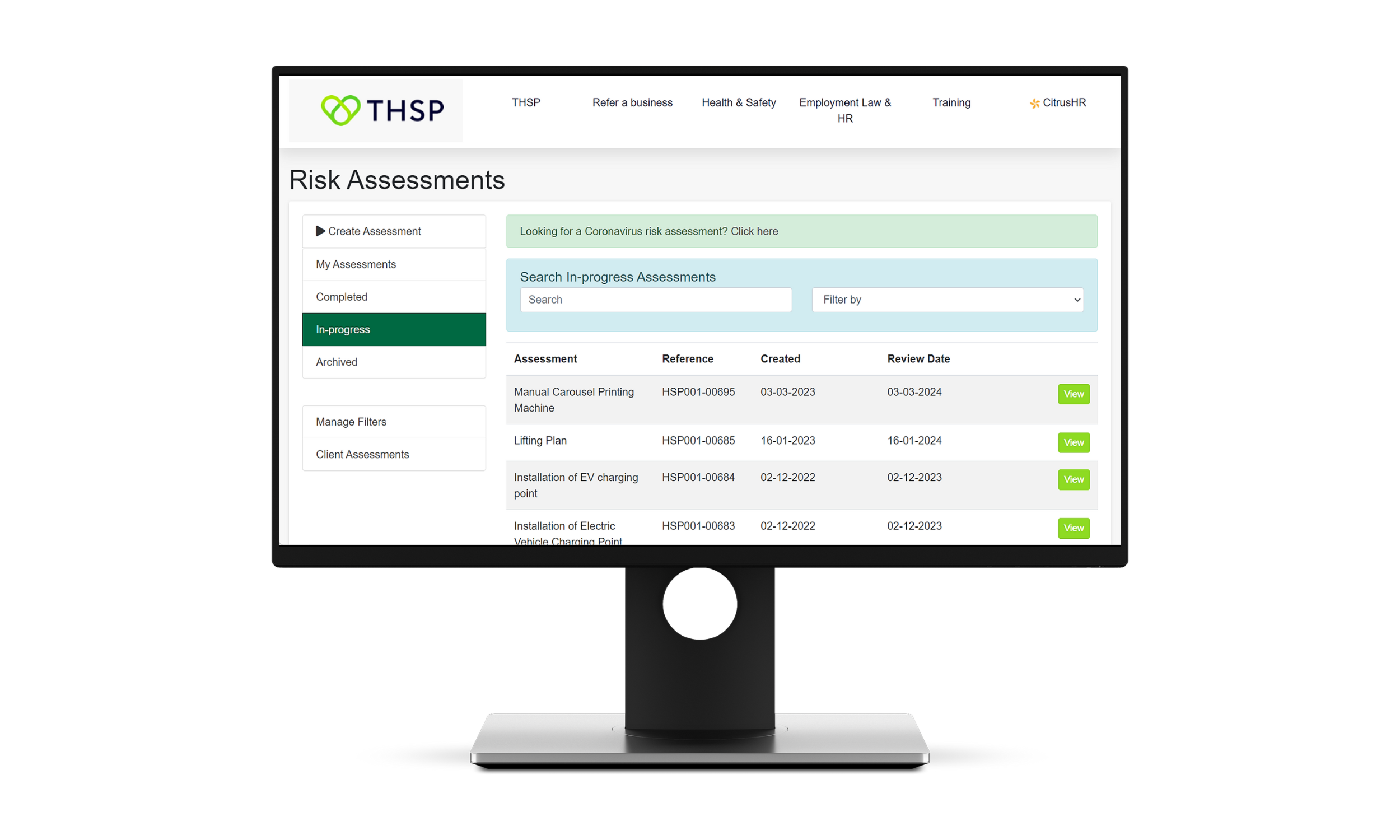 THSP's Risk Assessment Builder Dashboard